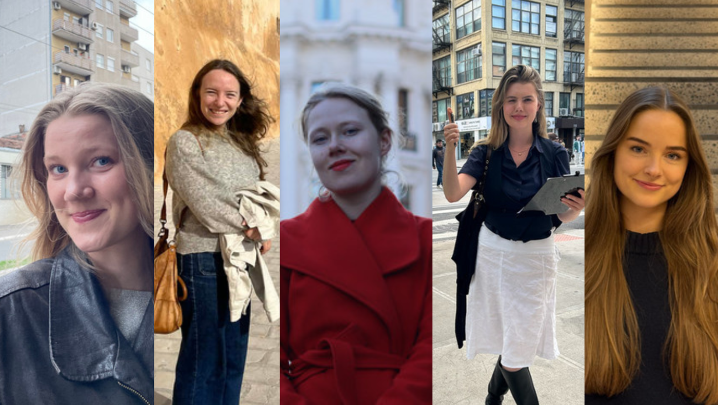 Oda Overvåg, Alma Owing, Eline Ruud Kristiansen, Emilie Kaland Lindseth and  Nora Smevold 