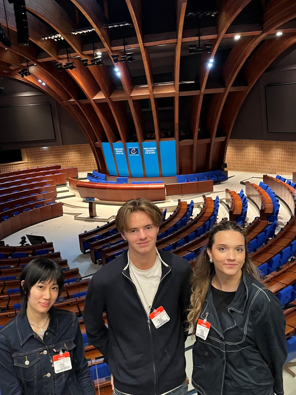 Lena Miloradovic, Svale Toreskaas Vedvik og Cecilia Thanh Ha Nguyen besøkte Europarådet i Strasbourg.